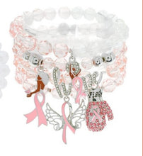 Load image into Gallery viewer, Cancer Awareness Black Girl Magic Bracelet 4-Piece Set