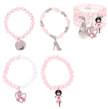 Load image into Gallery viewer, Cancer Awareness Black Girl Magic Bracelet 4-Piece Set