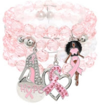 Load image into Gallery viewer, Cancer Awareness Black Girl Magic Bracelet 4-Piece Set