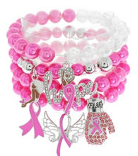 Load image into Gallery viewer, Cancer Awareness Black Girl Magic Bracelet 4-Piece Set