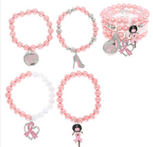 Load image into Gallery viewer, Cancer Awareness Black Girl Magic Bracelet 4-Piece Set