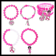 Load image into Gallery viewer, Cancer Awareness Black Girl Magic Bracelet 4-Piece Set