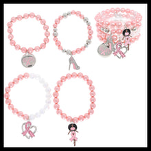 Load image into Gallery viewer, Cancer Awareness Black Girl Magic Bracelet 4-Piece Set