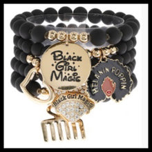 Load image into Gallery viewer, Black Girl Magic 5–Piece Bracelet Set
