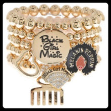Load image into Gallery viewer, Black Girl Magic 5–Piece Bracelet Set