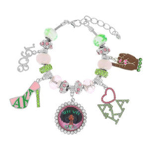 AKA Sorority Charm Bracelet