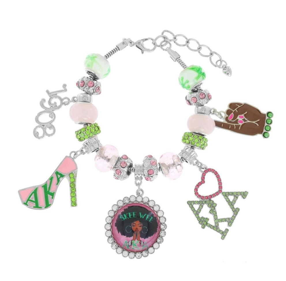 AKA Sorority Charm Bracelet