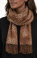 Leopard Luxe Fringe Scarf