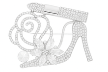 Load image into Gallery viewer, Glam Diva High Heel/Lipstick Bling Brooch
