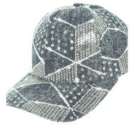 Denim Sequins Baseball Cap