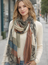 Load image into Gallery viewer, Snakeskin Luxe Color-Block Scarf
