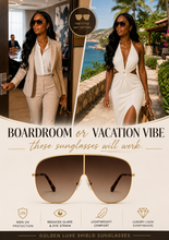Load image into Gallery viewer, Golden Luxe Shield Sunglasses

