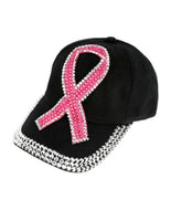 Breast Cancer Ribbon Bling Hat