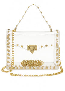 Clear Studded Crossbody Purse