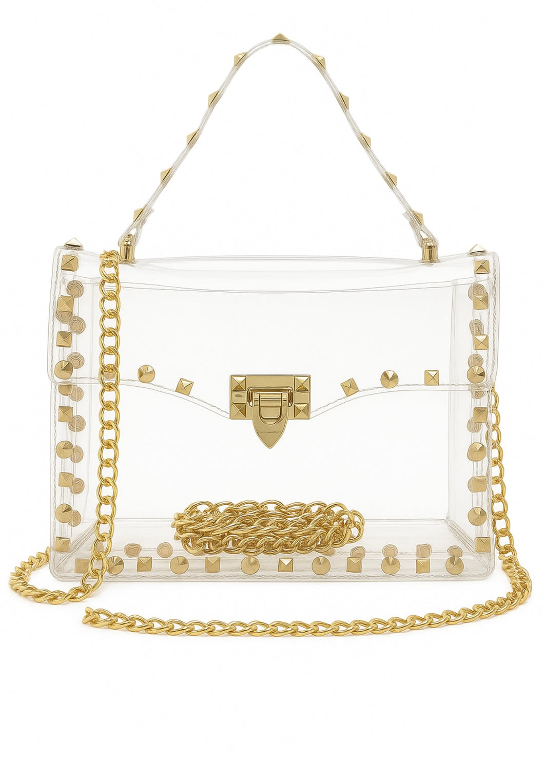 Clear Studded Crossbody Purse