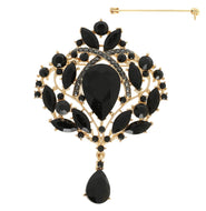 Crystal Rhinestone Floral Brooch Pin