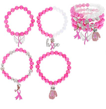 Load image into Gallery viewer, Cancer Awareness Black Girl Magic Bracelet 4-Piece Set
