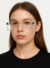 Load image into Gallery viewer, Rimless Blue Gems Rhinestone Glasses

