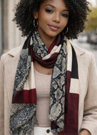 Snakeskin Luxe Color-Block Scarf