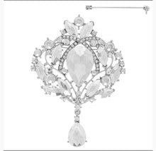 Load image into Gallery viewer, Crystal Rhinestone Floral Brooch Pin
