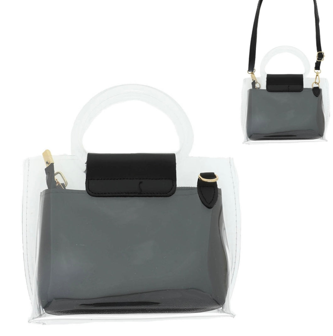 Clear Chic Crossbody With Satchel Pouch