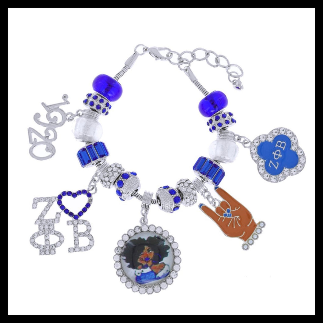 Zeta Phi Beta Sorority Charm Bracelet Set