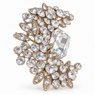 Champagne Crystal Garden Brooch