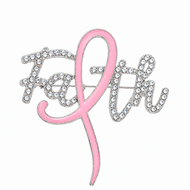 Pink Faith Rhinestone Brooch