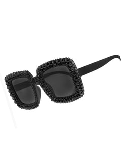 Bee Bling Rhinestone Square Sunglasses  (11266)