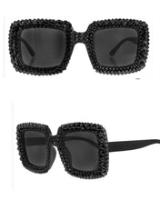 Load image into Gallery viewer, Bee Bling Rhinestone Square Sunglasses  (11266)
