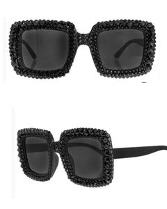 Bee Bling Rhinestone Square Sunglasses  (11266)