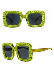 Load image into Gallery viewer, Bee Bling Rhinestone Square Sunglasses  (11266)
