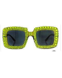 Bee Bling Rhinestone Square Sunglasses  (11266)