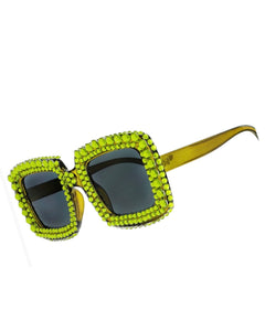 Bee Bling Rhinestone Square Sunglasses  (11266)