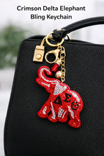 Load image into Gallery viewer, Crimson Delta Inspired Elephant Bling Keychain
