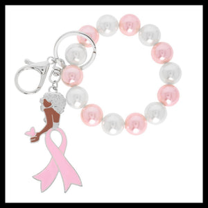 Breast Cancer Charm Bracelet Keychain
