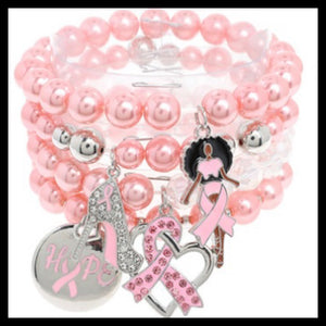 Cancer Awareness Black Girl Magic Bracelet 4-Piece Set