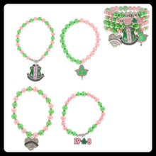 Load image into Gallery viewer, AKA Stackable Pearl 4-Piece Bracelet Set
