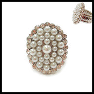 JBC Bee Cluster Pearl with Rhinestones Ring