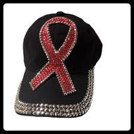 Breast Cancer Ribbon Bling Hat